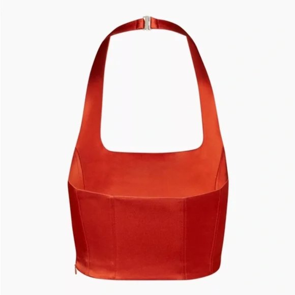 $88 NWT Aritzia Wilfred Dusk Halter Top in 'Revel Red' S/M. SOLD OUT - Picture 4 of 8